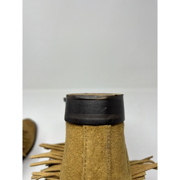 ZARA Suede Fringe Boho Ankle Boots US 8/EU 39 Boho Brown EUC Tassled - Picture 14 of 16